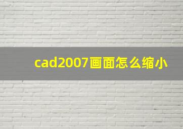 cad2007画面怎么缩小