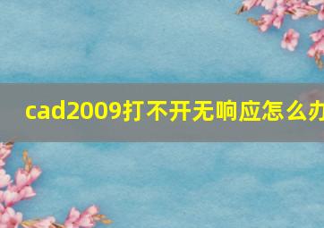 cad2009打不开无响应怎么办