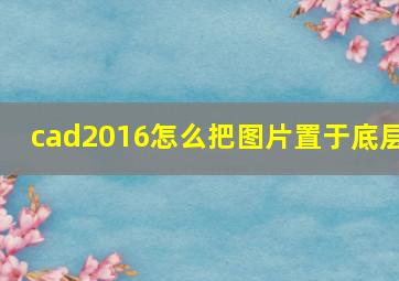 cad2016怎么把图片置于底层