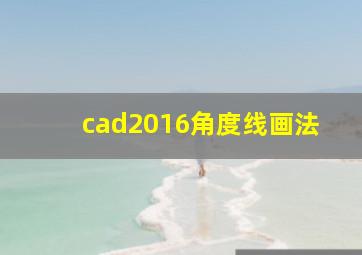 cad2016角度线画法