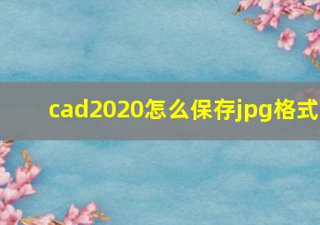 cad2020怎么保存jpg格式