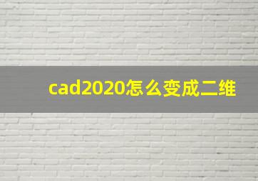 cad2020怎么变成二维