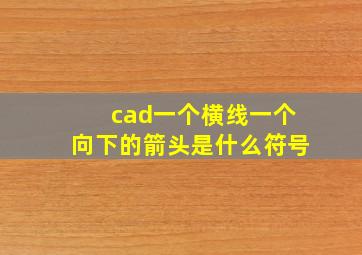 cad一个横线一个向下的箭头是什么符号