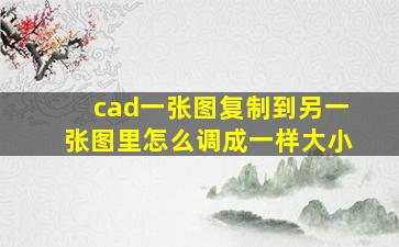 cad一张图复制到另一张图里怎么调成一样大小