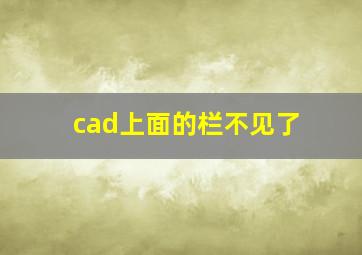 cad上面的栏不见了