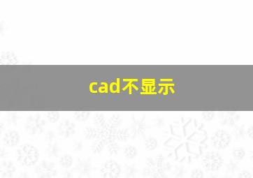 cad不显示