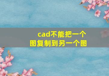 cad不能把一个图复制到另一个图