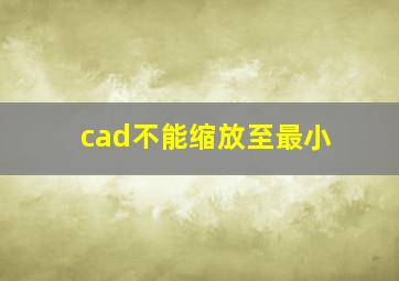 cad不能缩放至最小