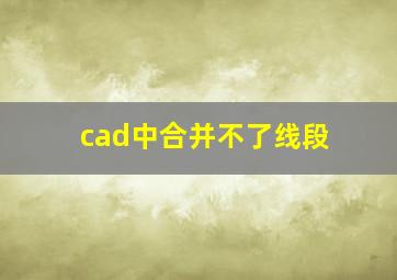 cad中合并不了线段