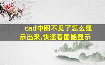 cad中图不见了怎么显示出来,快速看图能显示