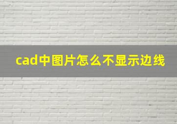 cad中图片怎么不显示边线