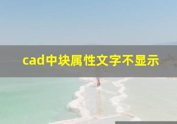 cad中块属性文字不显示