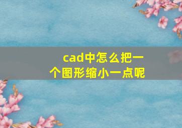 cad中怎么把一个图形缩小一点呢