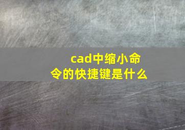 cad中缩小命令的快捷键是什么