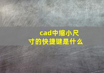 cad中缩小尺寸的快捷键是什么