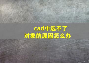 cad中选不了对象的原因怎么办