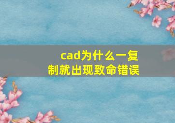 cad为什么一复制就出现致命错误