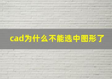 cad为什么不能选中图形了