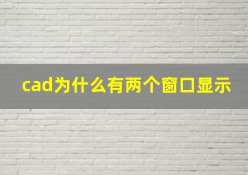 cad为什么有两个窗口显示