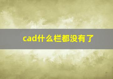 cad什么栏都没有了