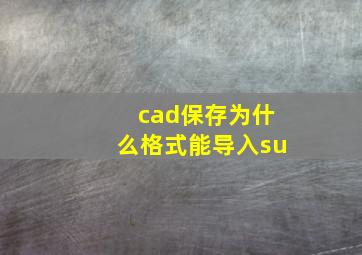 cad保存为什么格式能导入su