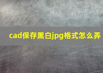 cad保存黑白jpg格式怎么弄