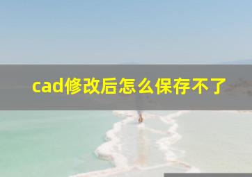 cad修改后怎么保存不了