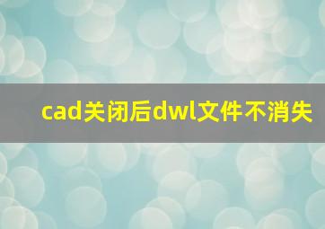 cad关闭后dwl文件不消失