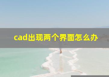 cad出现两个界面怎么办