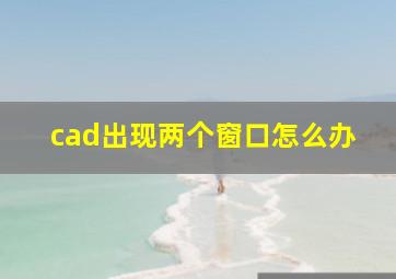 cad出现两个窗口怎么办