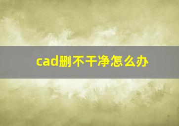 cad删不干净怎么办