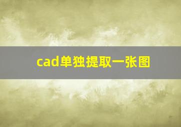 cad单独提取一张图