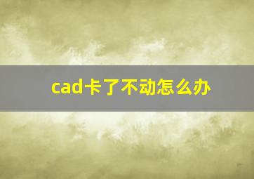 cad卡了不动怎么办