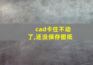 cad卡住不动了,还没保存图纸