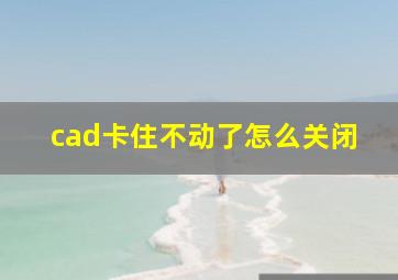 cad卡住不动了怎么关闭