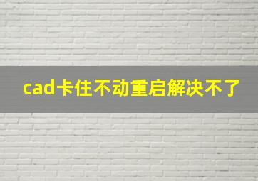 cad卡住不动重启解决不了