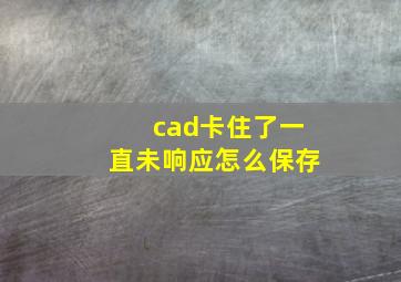 cad卡住了一直未响应怎么保存