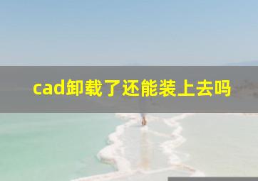 cad卸载了还能装上去吗