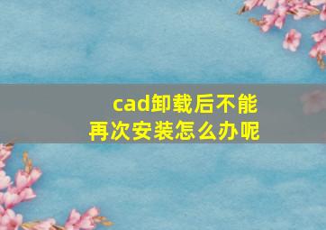 cad卸载后不能再次安装怎么办呢