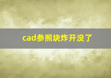 cad参照块炸开没了