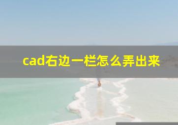 cad右边一栏怎么弄出来