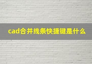 cad合并线条快捷键是什么