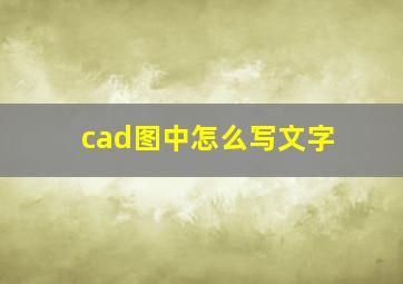 cad图中怎么写文字