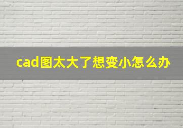 cad图太大了想变小怎么办