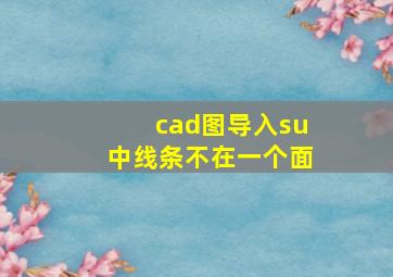 cad图导入su中线条不在一个面