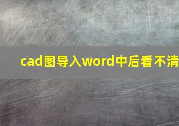 cad图导入word中后看不清