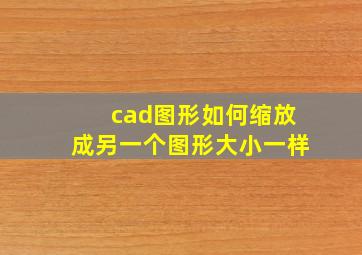 cad图形如何缩放成另一个图形大小一样