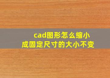 cad图形怎么缩小成固定尺寸的大小不变