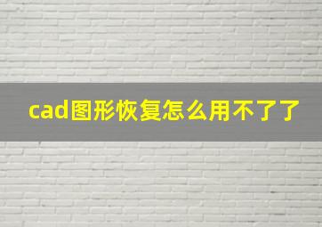 cad图形恢复怎么用不了了