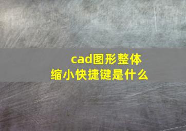 cad图形整体缩小快捷键是什么